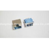 China 8P8C Sinking Board Low Profile RJ45 Jack With LED Shielded Blue LCP House on sale