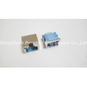 8P8C Sinking Board Low Profile RJ45 Jack With LED Shielded Blue LCP House