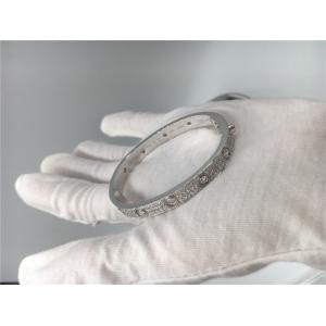 Diamond Bangle Bracelet simples, bracelete do amor do ouro 18k branco