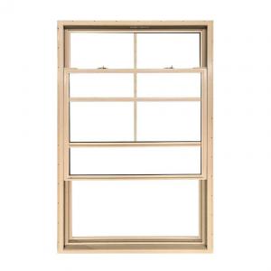 62 Series Small Apricot UPVC Single Hung Window PVC Vinyl Glass Grill