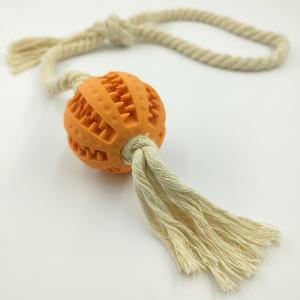 China Dog Chew Cotton Rope Biting Knot Toy Rubber Biting Pet Molar Ball supplier