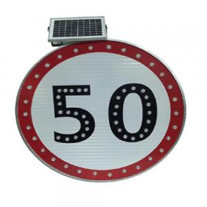 Rectangular 11.1V 2.2AH 50 Mph Speed Limit Sign , Aluminium Road Signs