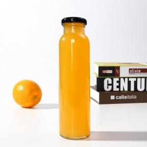 Round 12oz 350ml Orange Juice Glass Bottle With Metal Lid