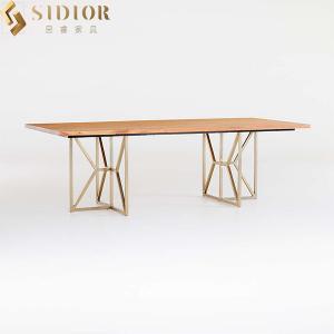 China Italian Style Rectangular Marble Dining Table 2.4m Stainless Steel Base supplier