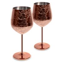 China Etched 304 Stainless Steel Wine Goblets With Copper Plated LFGB on sale