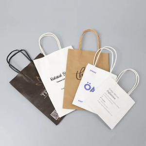 Large Brown Paper Tote Bags Wholesale With Rope Handle Recyclable Retail White Colorful