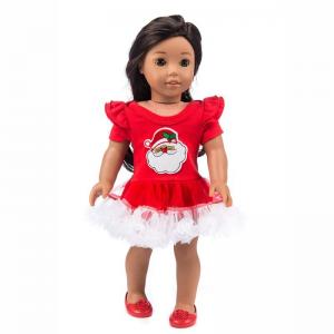 Wholesale Girls and Doll dress clothing Santa Claus embroidery for 45cm 50cm 60cm Dolls Girl Doll Dress
