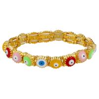 China Gold Plated 18K Gold Bangle Jewelry Enamel Adjustable Lucky Evil Eye Bracelet on sale