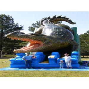 China Alligator Waterproof Comercial Outdoor Wet Kids Inflatable Slide PVC Tarpaulin supplier