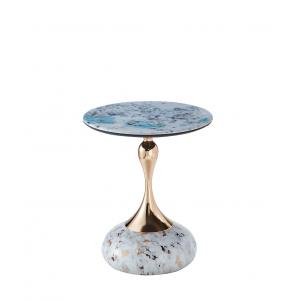 Elegant Side Table With Metal Base Coffee Table