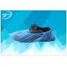 Blue Color Disposable Shoe Covers PE Round Or Flat Elastic Size 15 X 39 Cm