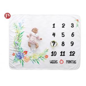 China Custom Cotton Fleece Baby Blanket ,Echo-Friendly Lovely Growth Record Baby Milestone Blanket supplier