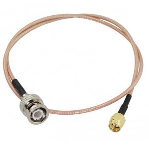 SMA Male To BNC Male Radio Cable Connectors , Low Impedance Rf Connector