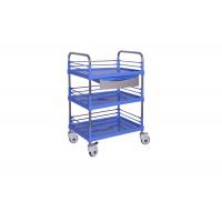China Three Shelves Plastic Steel Medical Trolley Hospital Mobile Clinic Instrument Cart on sale