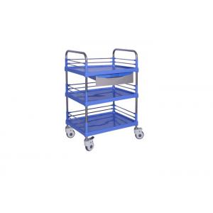 Three Shelves Plastic Steel Medical Trolley Hospital Mobile Clinic Instrument Cart