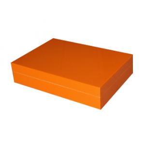 China Orange painting Poplar wood tea box supplier