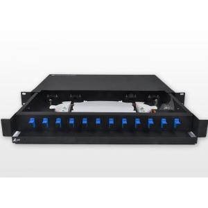 China 1U Fiber Optic Patch Panel Rack Mount 12 Core Blank ODF With SC Connector supplier