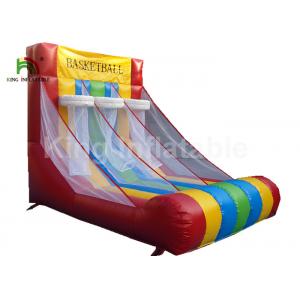 Red Triple Basketball Hoop Shoot Inflatable Sports Games For Rent Fire - Retardant