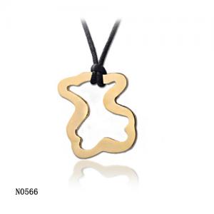 China Big Size Stainless Steel Custom Necklace Pendants Touch Love With Black Rope supplier