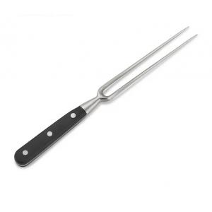 China Stainless Steel Kitchen Meat Fork With Black Handle Safe Meat Carving supplier