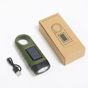 China USB 4W LED Solar Light Portable Hand Cranked Flashlight Emergency Power Bank wholesale