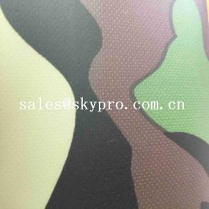 China Thin 0.5mm Thick PVC Coated Fabric Plastic Sheet Camouflage 210T Polyester Printed Fabrics supplier
