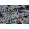 Digital Print PU Leather With Purple Flower Style For Light Coat , Raincoat