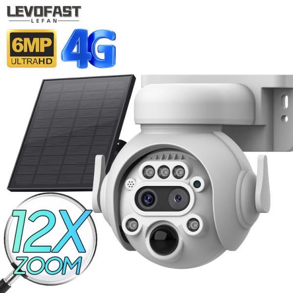 Solar PTZ Camera 6MP Camera Night Vision Panoramic PIR Humanoid Monitoring CCTV Camera