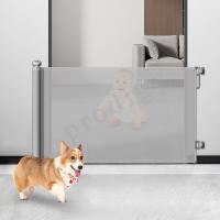 China Punch Free Mesh Retractable Dog Gate For Outdoor Indoor Hallways Deck on sale