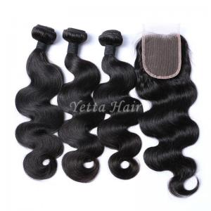 China Malaysian Body Wave Hair Bundles With 4 x 4 Closure Unprocessed Human Hair Weave supplier