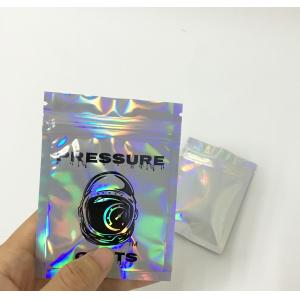 China custom hot stamp print foil child proof holographic mylar bag smell proof for cosmetics supplier