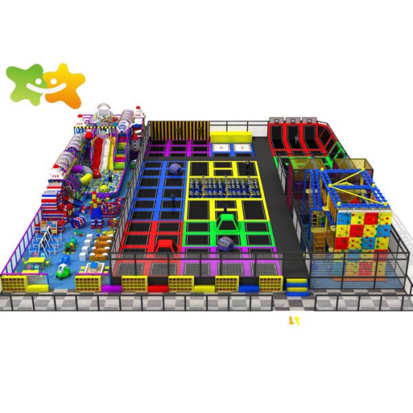 Large Size Trampoline Park Equipment Multi Function High Safety Low  Maintenance