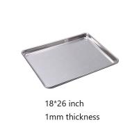 China commercial 26''*18''*1'' 1mm rectangle full size baking tray baking pan full bun pan heavy duty wire-in-the-rim flat baking tray on sale
