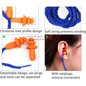 Soft Silicone Corded Ear Plugs ears Protector Reusable Hearing Protection Noise Reduction Earplugs Earmuff