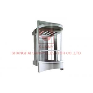 630kg VVVF Wooden Handrail 3C Building Glass Panoramic Elevator