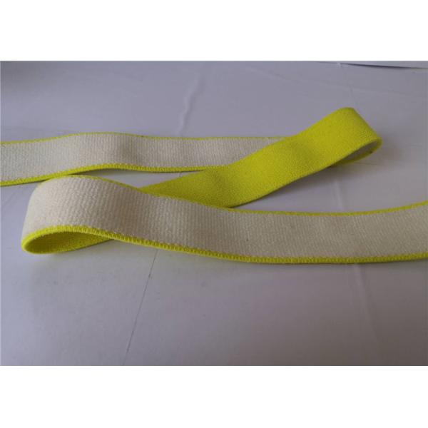 4 forts faits sur commande de jaune élastique de sangle de polyester tricotés par cm modelés