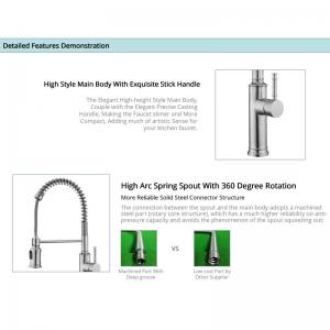 China Solid Stainless Steel Spring Coil Kitchen Faucet OEM Water Saving Aerated Stream Flow supplier