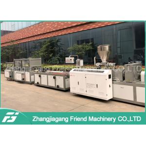 China Door Skirt Extrusion PVC Plastic Profile Production Line Double Screw Design supplier