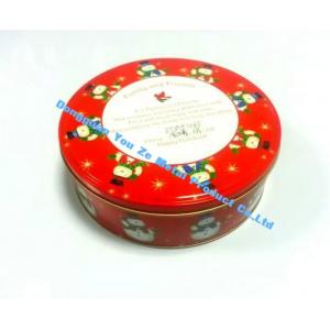 China Cylinder Cookie Tin Container Vintage Tin Canisters Holiday Christmas Tin Boxes supplier