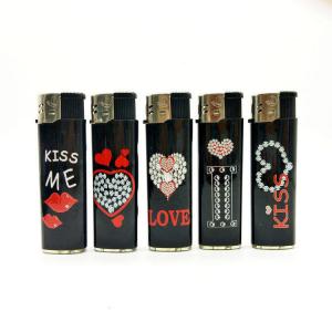 China Good Cigar Lighter Loving Heart Disposable Electric Lighter with Customization supplier