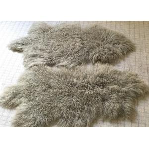 China Tibetan Lamb Mongolian Fur Fabric For Throw Pillow Grey 60 * 90cm supplier