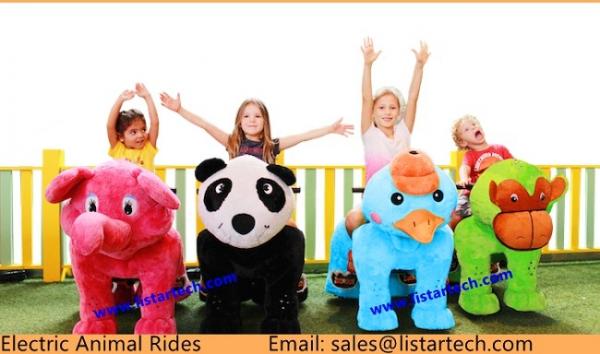 Electric Battery Operated Motorized Plush Riding Animals Cycling for Children
