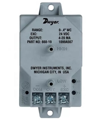 Dwyer Series 607 Differential Pressure Transmitter 4-20mA Output