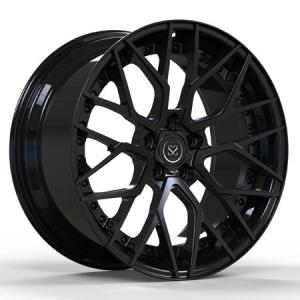 China Benz C43 Matte Black Sliver Screw Alloy Car Two Piece Forged Wheels supplier