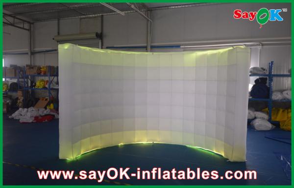 Led Photo Booth Inflatable Party Decorative Air Wall , Curved Lighting