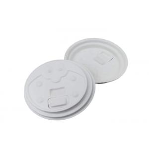 paper coffee cup lid 80mm biodegradable for 8oz takeout drink, sugarcane pulp, durable, disposable