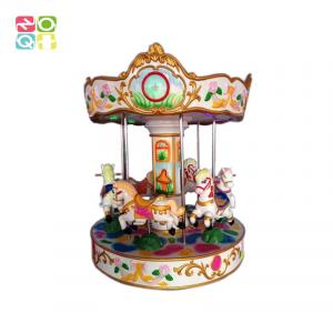 China Indoor Fiberglass Material Coin Operated Carousel Ride 6 Seats For Kids supplier