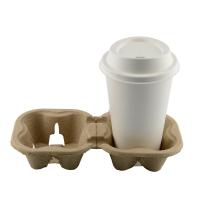 China Wholesale Disposable 2 Cup Paper Cup Carrier , Paper Coffee Cup Holder Tray on sale