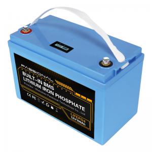 China Rechargeable 12v 100ah Lifepo4 Battery Pack , Waterproof Blue Lithium Battery supplier
