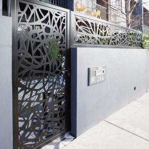 Square Powder Coated Aluminum Gate Exterior Sliding Door Design